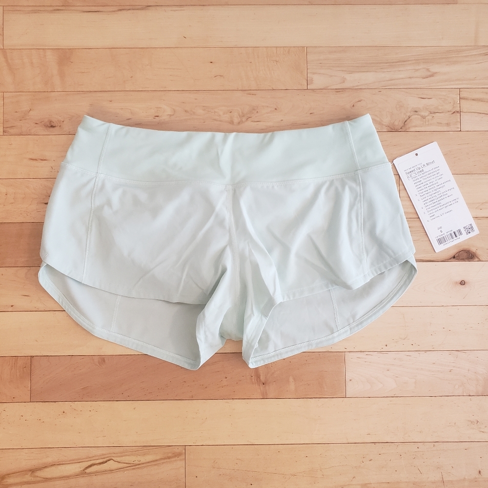 NWT Lululemon Speed Up Short 6 Mint Green